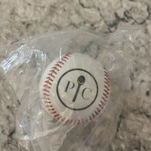 White Baseball with Red Stitching